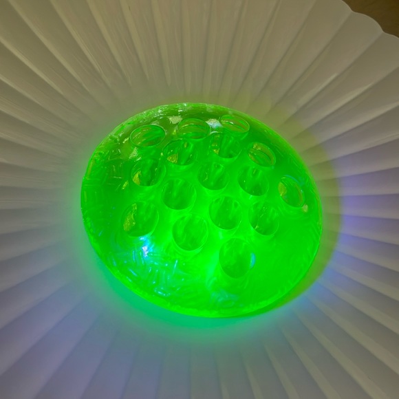 Other - Vaseline glass flower frog